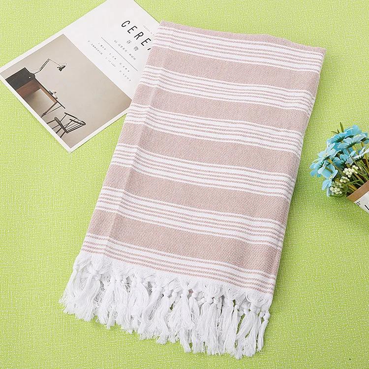 100% Cotton Bathing Towel Beach Coast Blanket  Turkish  Shawl Hotel Tassel Tippet Scarves 100x180cm